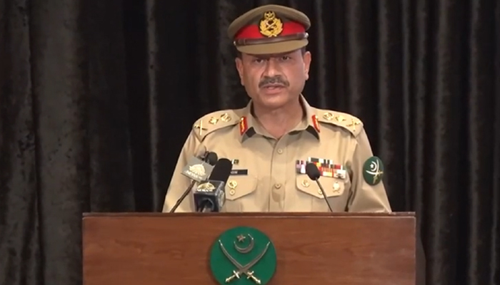 Army Chief General Asim Munir addressing the ceremony held to celebrate the 96th anniversary of the founding of China army at GHQ in Rawalpindi in this still taken from a video on August 2, 2023. — ISPR