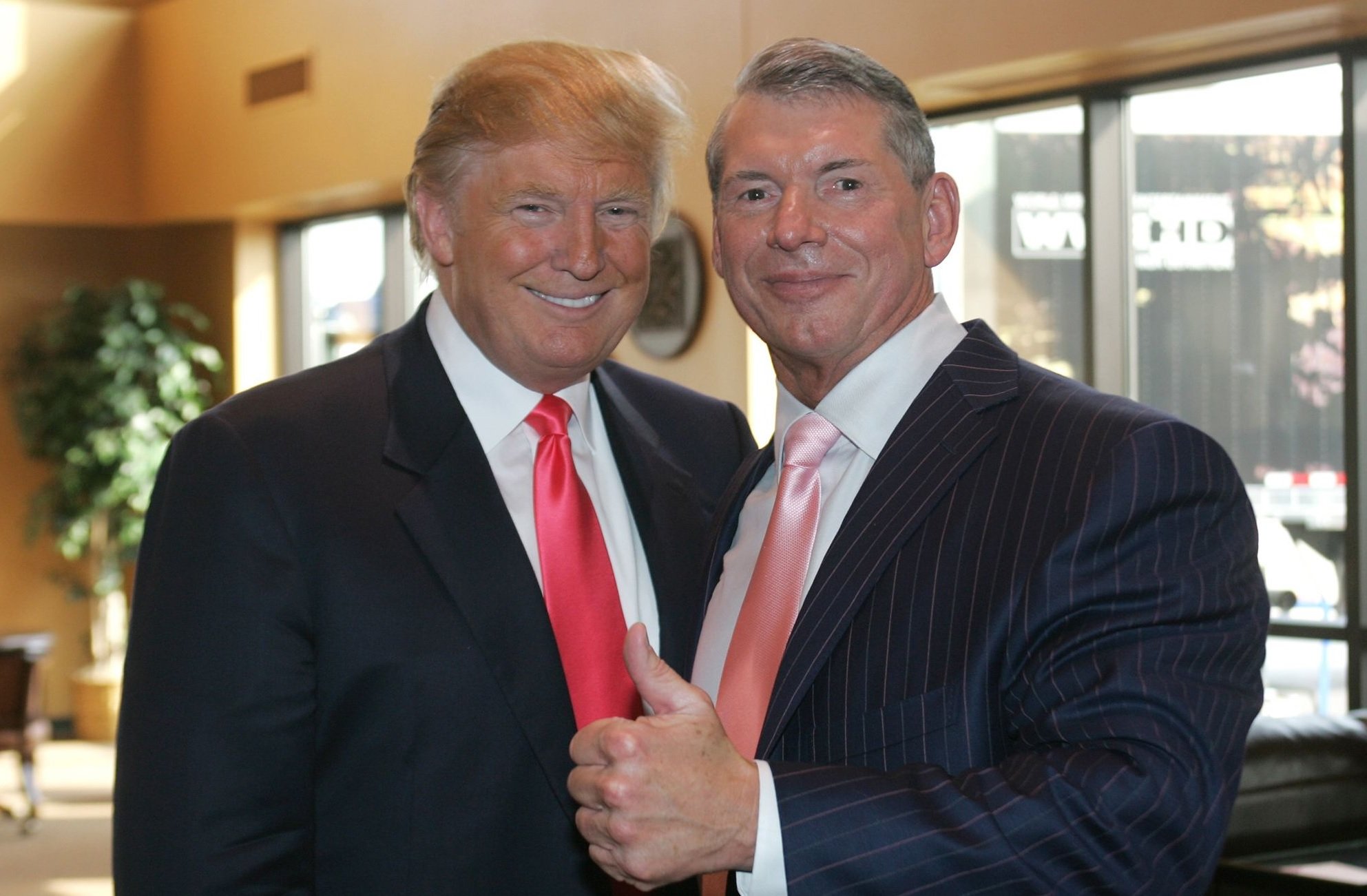 WWE Executive Chairman Vince McMahon poses for a photo with former US president Donald Trump. —WWE/Twitter