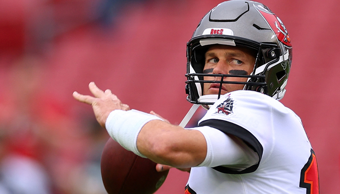 This photo taken on January 1, 2023, shows Tom Brady of the Tampa Bay Buccaneers warming up before playing against the Carolina Panthers at Raymond James Stadium in Tampa, Florida. — AFP