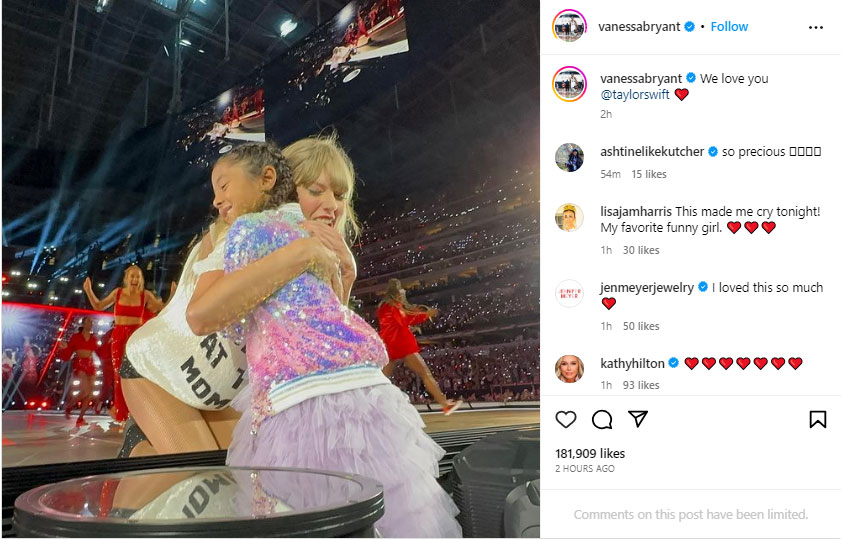 Taylor Swift singles out Vanessa Bryant’s daughter on stage?