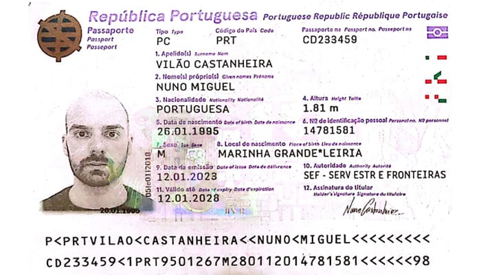Scan of Castanherias passport. — Photo by author