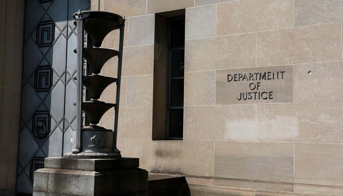 The US Department of Justice is seen on July 25, 2023, in Washington, DC. — AFP