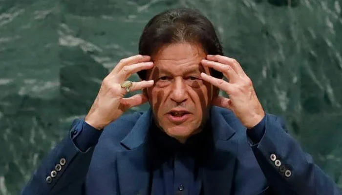 Former prime minister and PTI Chairman Imran Khan seen during his speech at the United Nations on September 7, 2019. — AFP