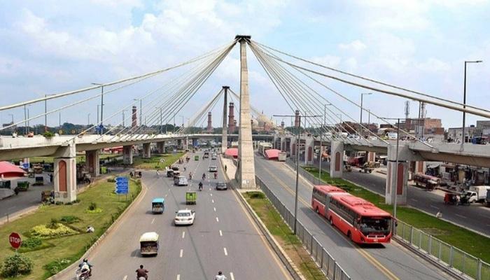 An aerial view showing roads in Lahore. — Punjab Transport Department