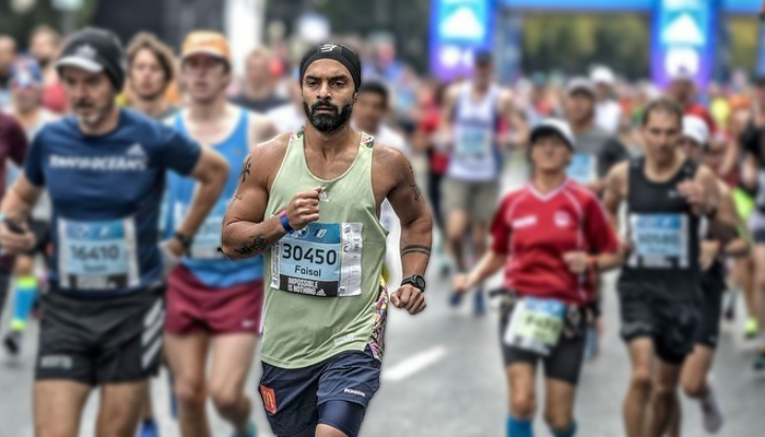Faisal Shafi during a race. — Instagram/faisalshafitness