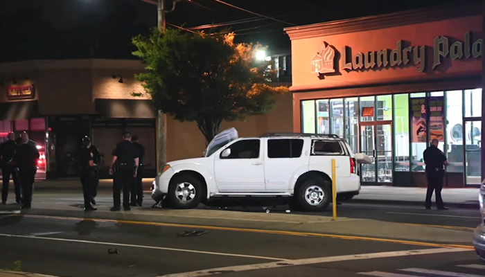 Police officers can be seen investigating the site after two crashes reported from Nassau County on August 7, 2023. — YouTube/Eyewitness News ABC7