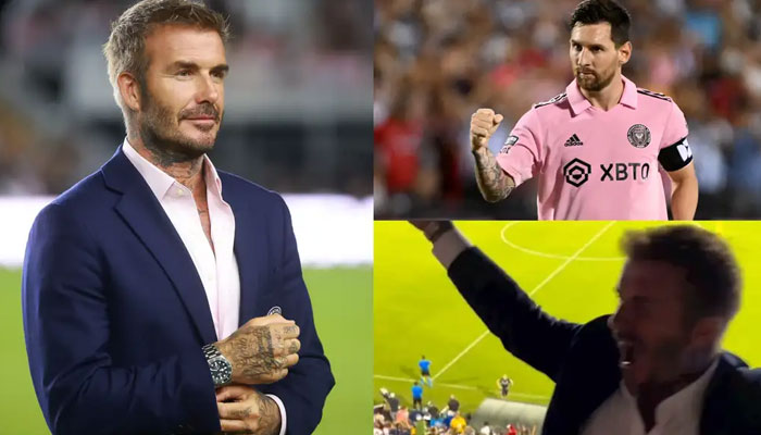 David Beckhams reaction to Lionel Messis latest Goal goes viral.—Twitter/Getty