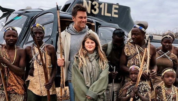 Tom Brady is enjoying a trip to Africa with his son Jack and daughter Vivian