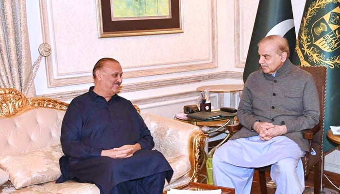 Leader of Opposition in the National Assembly, Raja Riaz calls on Prime Minister Muhammad Shehbaz Sharif on March 4, 2023. — APP