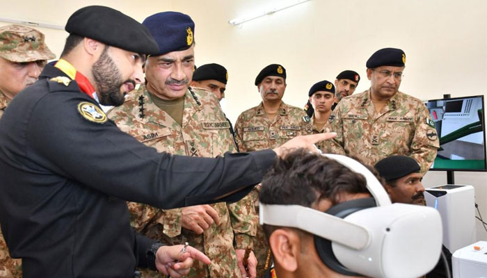 Army Chief General Asim Munir during his visit to Jhelum on August 9, 2023. — ISPR