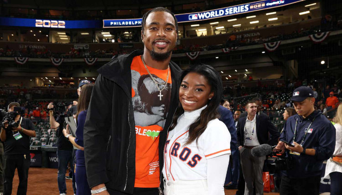 ‘My lil baby’: Simone Biles cheers for husband Jonathan Owens at ...