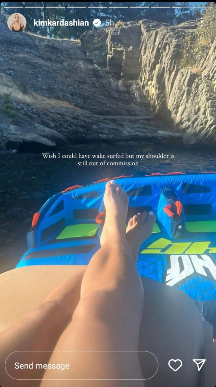 Kim Kardashian gives update on torn tendon and broken shoulder injury