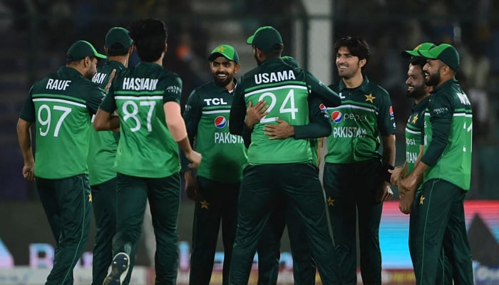 Pakistan celebrate after taking a wicket in an ODI match. — ICC/File