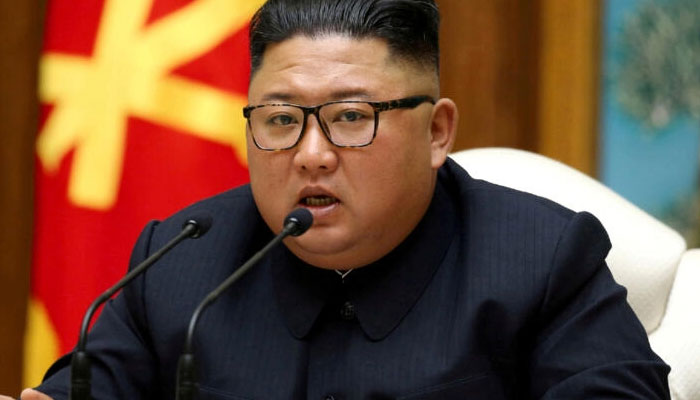 North Korean leader Kim Jong Un speaks as he takes part in a meeting of the Political Bureau of the Central Committee of the Workers Party of Korea (WPK) in this image released by North Koreas Korean Central News Agency (KCNA) on April 11, 2020. REUTERS/File