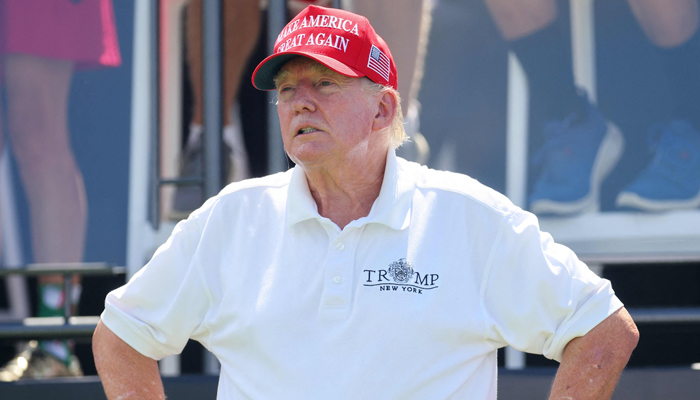 Former President Donald Trump during day three of the LIV Golf Invitational - Bedminster at Trump National Golf Club on August 13, 2023, in Bedminster, New Jersey. — AFP