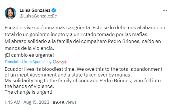 Another Ecuador politician shot dead after Fernando Villavicencio