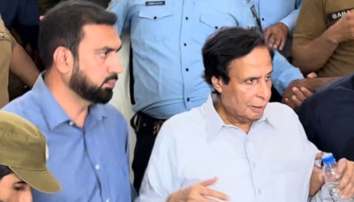 PTI President Parvez Elahi at a Lahore accountability court on August 15. — Twitter/PTI