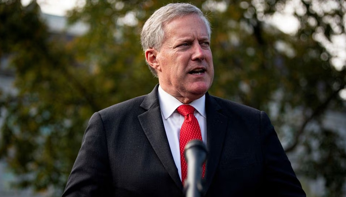 Former White House Chief of Staff under Donald Trumps administration Mark Meadows speaks to reporters, outside the White House in Washington, US October 21, 2020. — Reuters
