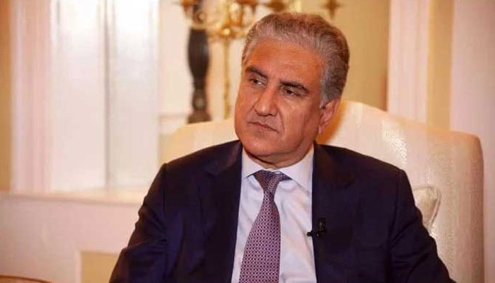 Then-foreign minister Shah Mahmood Qureshi speaks with AFP on the sidelines of the high-level 76th session of the UN General Assembly in New York on September 20, 2021.— AFP