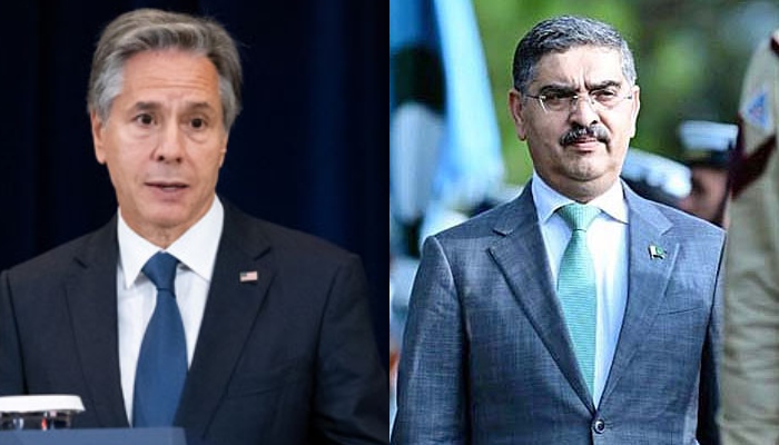 US Secretary of State Antony Blinken and Caretaker Prime Minister Anwaar-ul-Haq Kakar. — Reuters/APP/Files