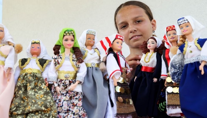 Esma Gljiva, an 11-year-old Bosnian girl, shows dolls that she dresses in traditional Bosnian costumes, hoping that her folklore Barbie will reach many, as the frenzy surrounding the launch of the Barbie movie spreads across the world, in Sarajevo, Bosnia and Herzegovina, August 15, 2023. — Reuters