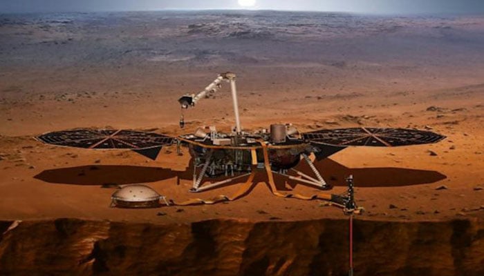 Nasa InSight lander on the Mars surface. — AFP