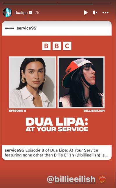 Dua Lipa to interview Billie Eilish