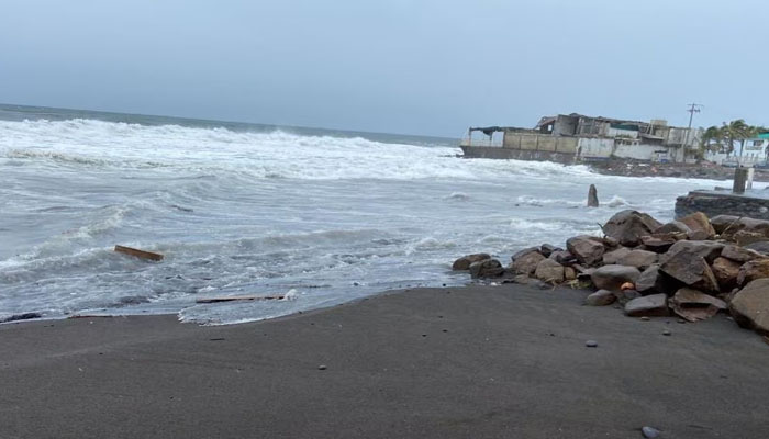 A view of the rough sea along a beach after Hurricane Hilary strengthened into a Category 2 storm, in Manzanillo, in Colima state, Mexico. — Reuters