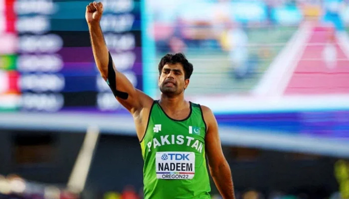 Pakistans Gold medalist javelin thrower Arshad Nadeem. — AFP/File