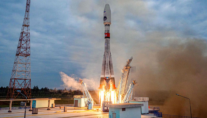 A Soyuz 2.1b rocket with the Luna-25 lander blasts off from the launch pad at the Vostochny cosmodrome, some 180km north of Blagoveschensk, in the Amur region on August 11, 2023. — AFP