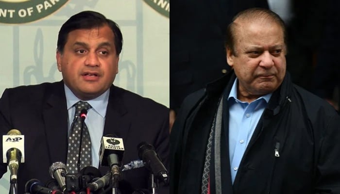 Pakistans High Commissioner to United Kingdom Dr Muhammad Faisal (left) and PML-N supremo Nawaz Sharif (right). — Twitter/@GovtofPakistan/AFP/File
