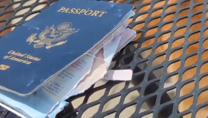 The Massachusetts couples chewed passport can be seen in this screen grab taken on August 23, 2023. — ABC7