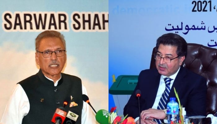 President Arif Alvi and Chief Election Commissioner Sikander Sultan Raja. — PPI/ECP/Files