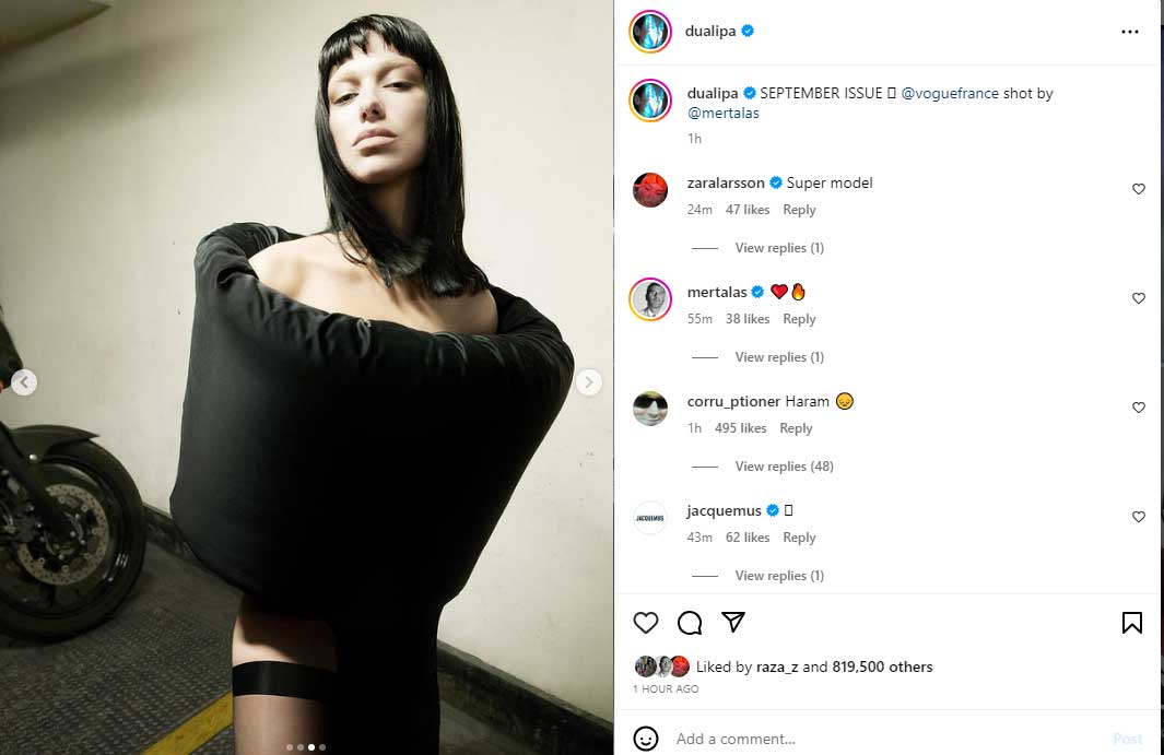Dua Lipa resembles Irina Shayk in latest pictures for magazine