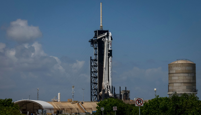 A SpaceX Falcon 9 rocket with the Crew Dragon spacecraft is prepared to launch the Crew-7 mission from Launch Complex 39A at the Kennedy Space Center on August 24, 2023, in Cape Canaveral, Florida. — AFP