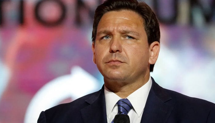 Florida Gov. Ron DeSantis pauses as he speaks on stage at the Turning Point USAs Student Action Summit in Tampa, Florida, on July 22, 2022. Reuters/File