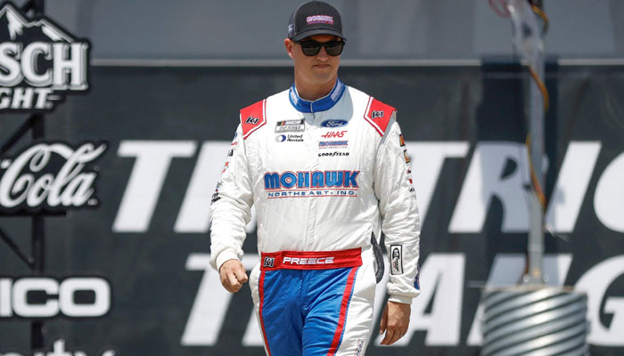 Ryan Preece, driver of the #41 Mohawk Northeast Ford, walks out during driver intros prior to the NASCAR Cup Series HighPoint.com 400 at Pocono Raceway on July 23, 2023 in Long Pond, Pennsylvania. — AFP/File