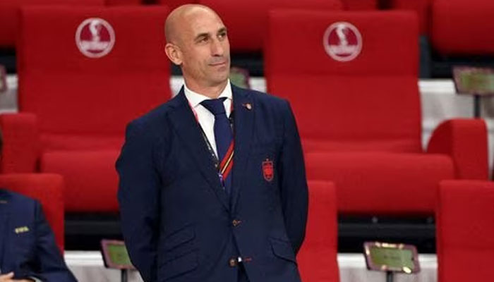Soccer Football - FIFA World Cup Qatar 2022 - Group E - Japan v Spain - Khalifa International Stadium, Doha, Qatar - December 1, 2022 President of the Royal Spanish Football Federation Luis Rubiales in the stands before the match .—Reuters