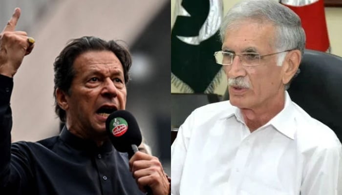 PTI Chairman Imran Khan and PTI-P Chairman Pervez Khattak. — AFP/INP/Files