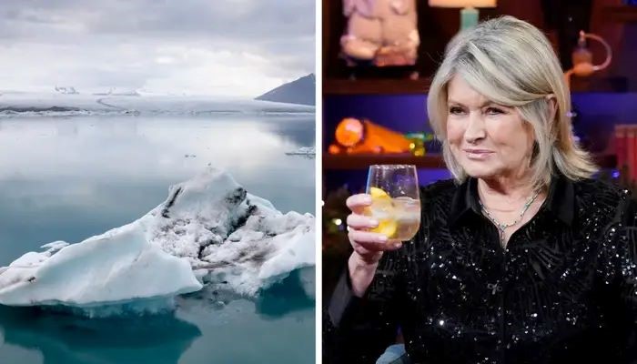 Martha Stewart faces backlash for using a small iceberg to chill her cocktail