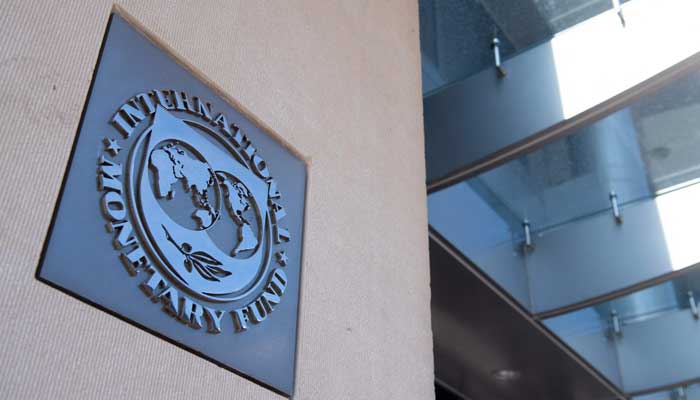 The International Monetary Fund (IMF) logo at its headquarters in Washington. —AFP/File