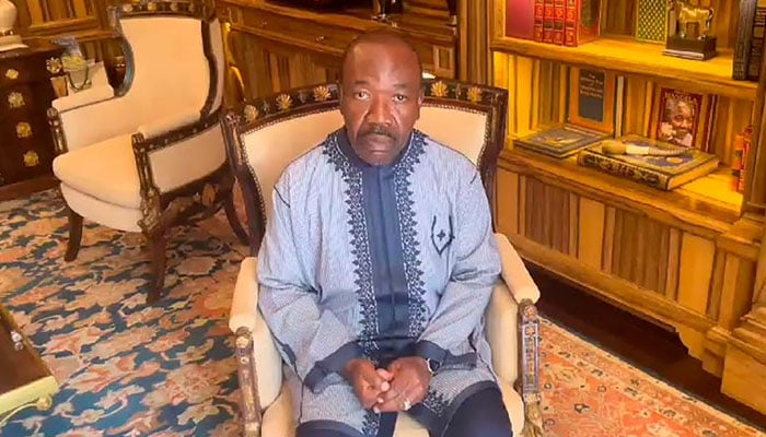 This video grab shows Gabon President Ali Bongo Ondimba sitting in his residence in Libreville, Gabon. — AFP