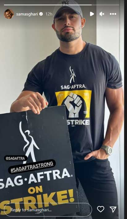 Sam Asghari voices support for Hollywood workers