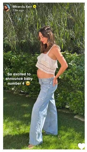 Miranda Kerr delights fans with baby no. 4 announcement