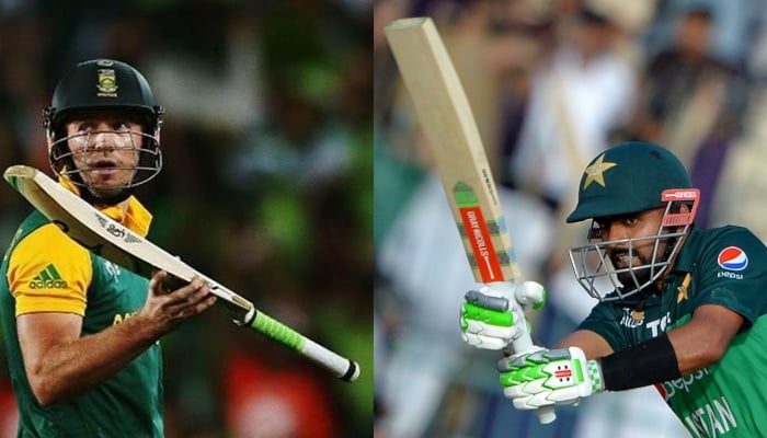 South Africa’s AB de Villiers (left), Pakistan´s captain Babar Azam during the Asia Cup 2023 cricket match between Pakistan and Nepal at the Multan Cricket Stadium in Multan on August 30, 2023.— Photo: File/AFP