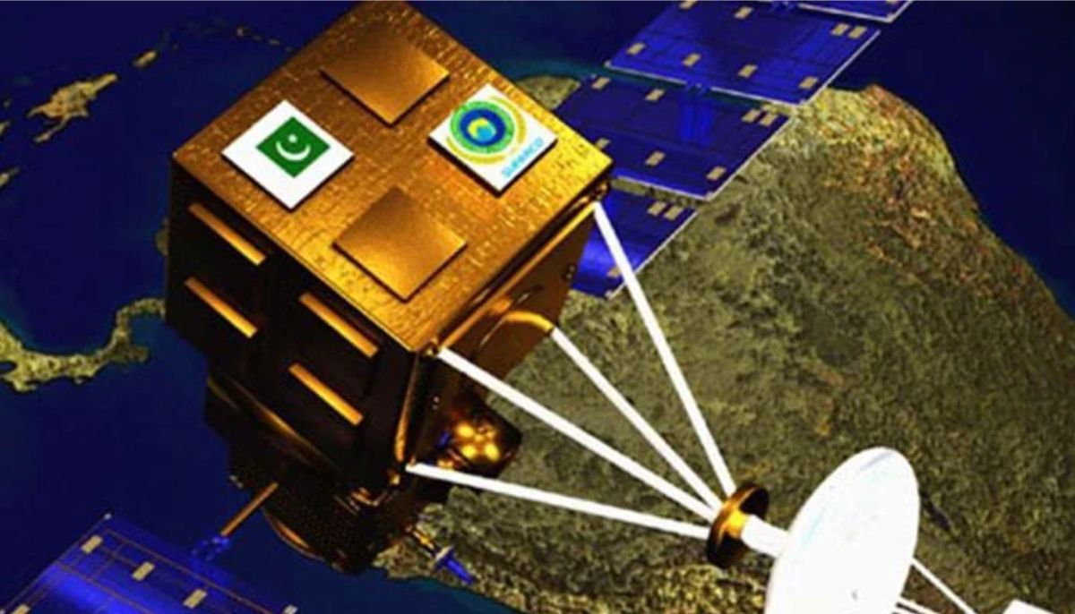 The illustration shows Pakistans space satellite. — Suparco/File