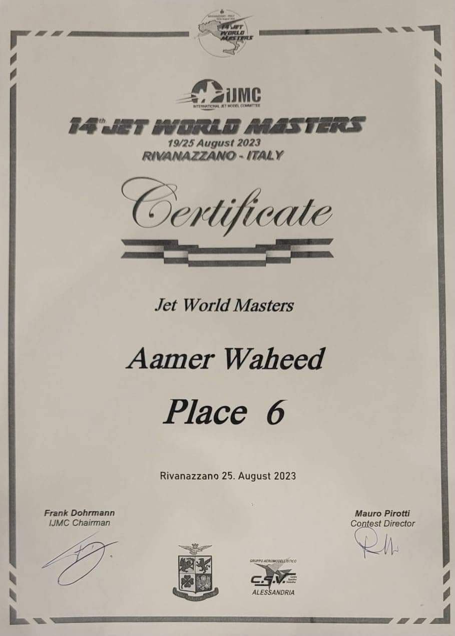 Aamer Waheeds certificate.