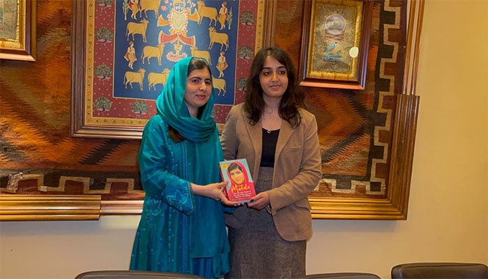 Nobel Peace Prize Winner Malala Yousafzai (left) with Mahnoor Cheema. — Author