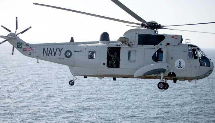A photo of helicopter issued by Pakistan Navy on September 4, 2023. — Pakistan Navy