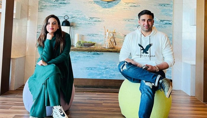 TikTok star Hareem Shah poses with her husband Bilal Shah in this undated image. — Instagram/hareem.shah_official_account